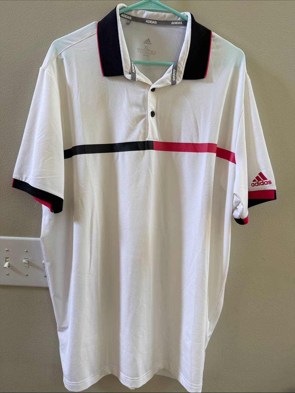 adidas White Golf Polo Mens Adult Size XL!